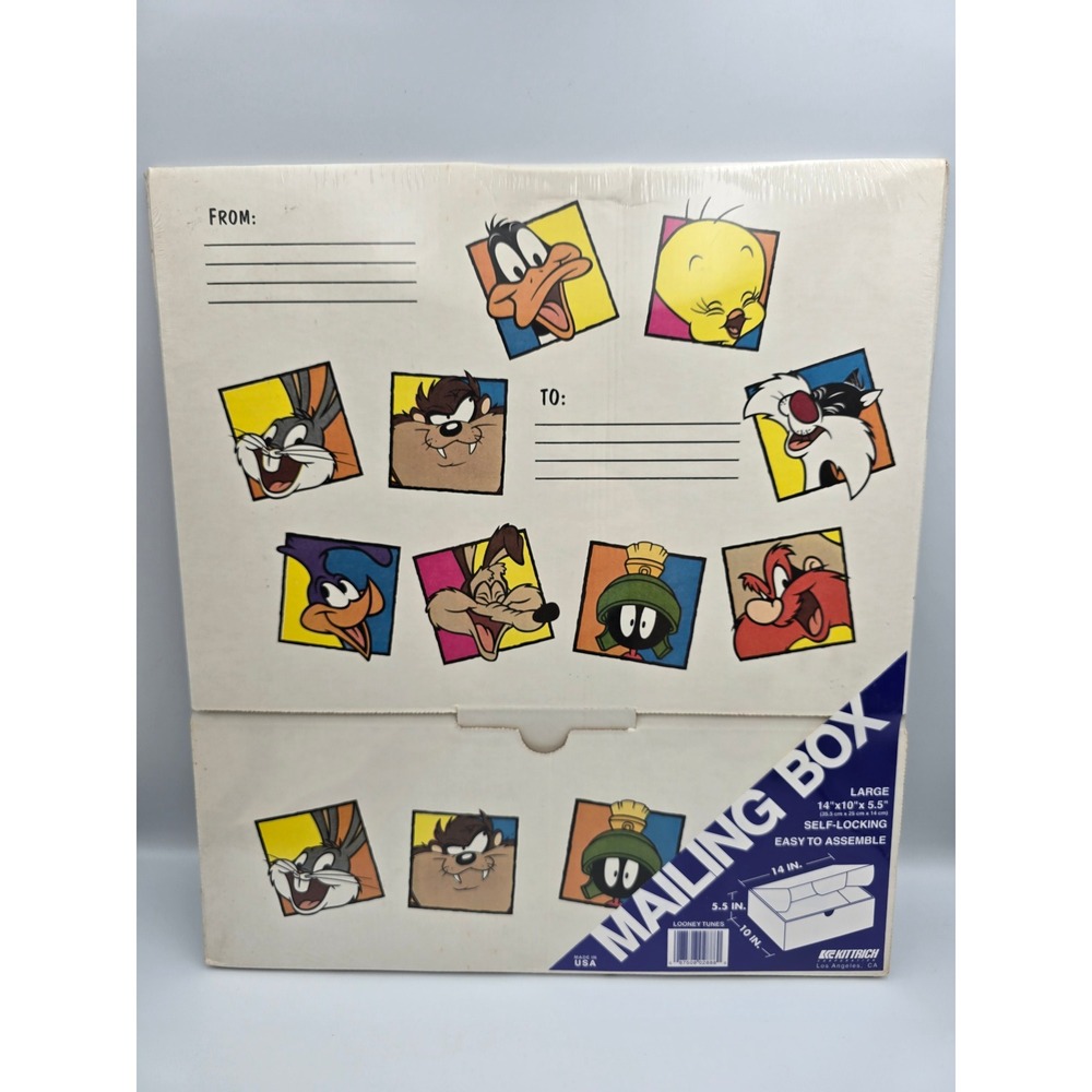 Vintage 1997 Looney Tunes Mailing Box Large 14x10x5.5 Bugs Bunny Daffy Duck NEW - Picture 5 of 8